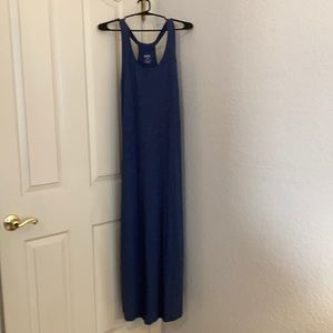 Casual blue dress with shelf bra.